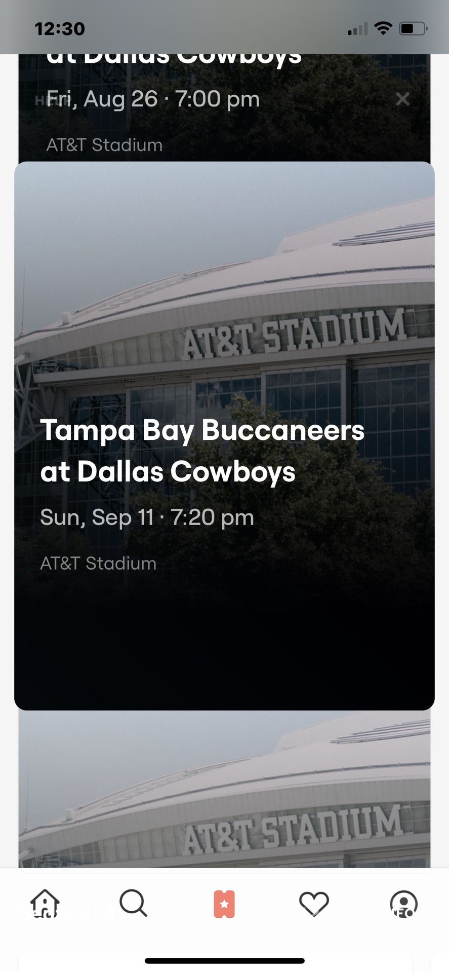 Dallas Cowboys Season Tickets Sec 419 Row 3 Seats 3-4