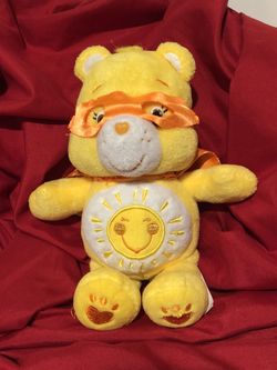 Carebears Funshine Super Hero plushie plush doll toy! 8.5” inches Carebear Care Bear