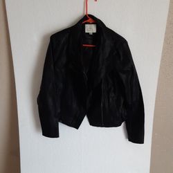 Lady's Black Leather Jacket 
