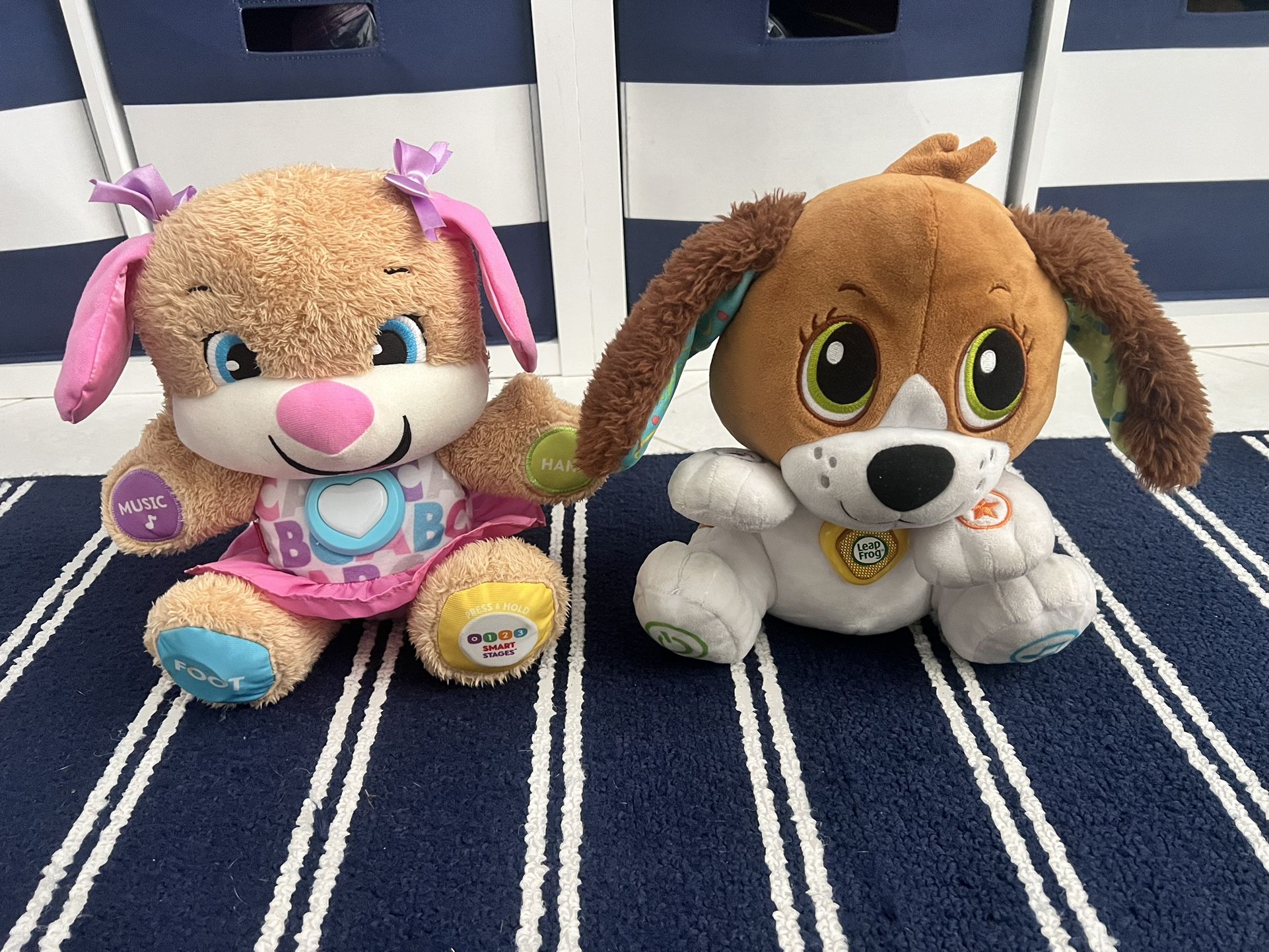 Baby/ toddler toys. LeapFrog talking stuffed animals. 2 for $10. LeapFrog Speak and Learn Puppy -Bailey engages with little ones learning to talk b