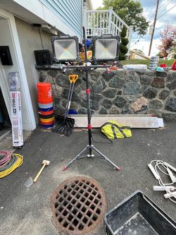 Husky 20,000 Lumen Two-Head Corded LED Work Light with Tripod