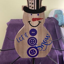 Wooden Stand Up Snowman