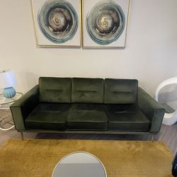 Modern Green Velvet Sofa
