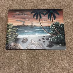 Beach Painting 29.5x22 Inches