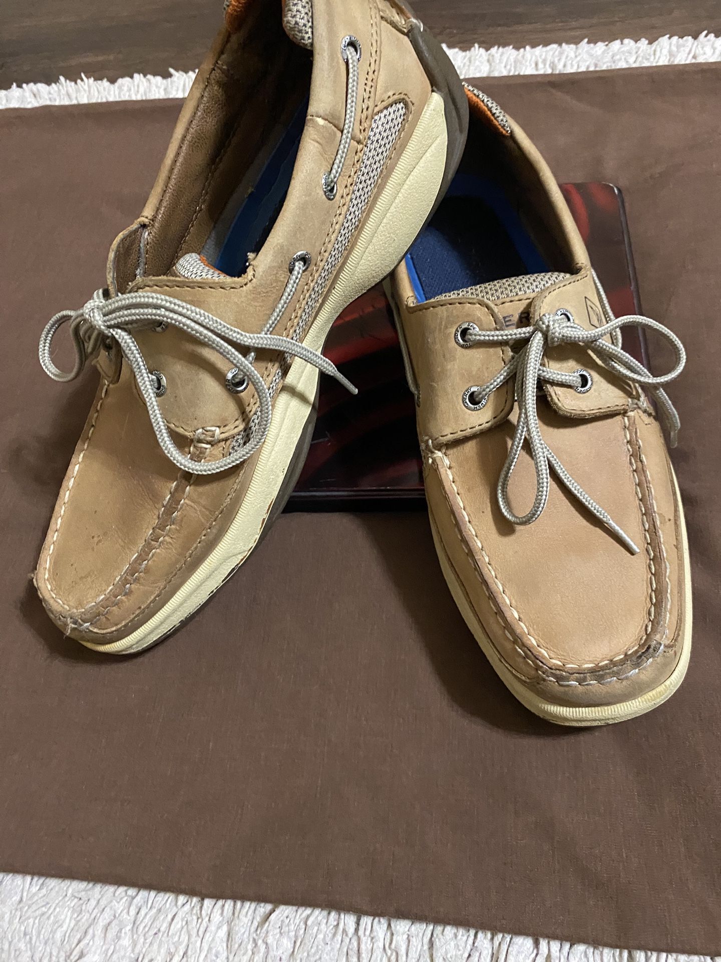 SPERRY TOP SIDER Men’s Size 10.5M Lanyard Tan Casual Boat Deck Shoes