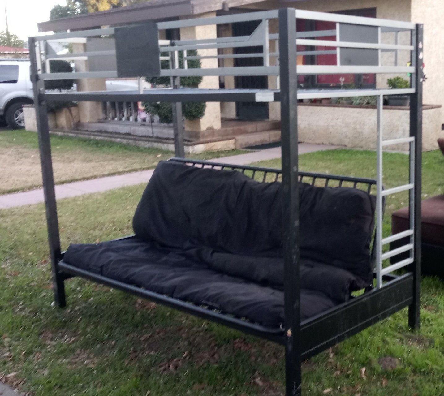 Furniture of America Shad Twin Over Futon Bunk Bed. It has the Futon