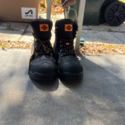 Ningo Black Steel Toe Boots