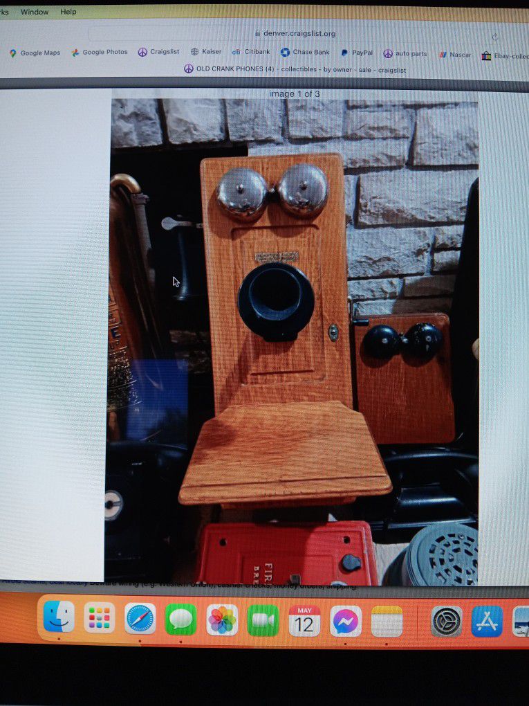 Old wooden crank phones excellent shape
