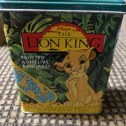 Vintage Kid Care “The Lion King” Adhesive Bandage Tin Featuring Simba 