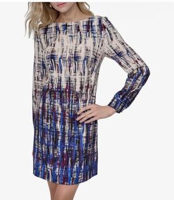 DKNY Women's Long Sleeve Jewel Neck Unlined Mini Sheath Dress NWT size:8