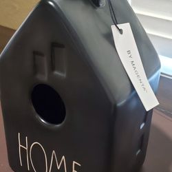 Rae Dunn Black "HOME" Birdhouse 