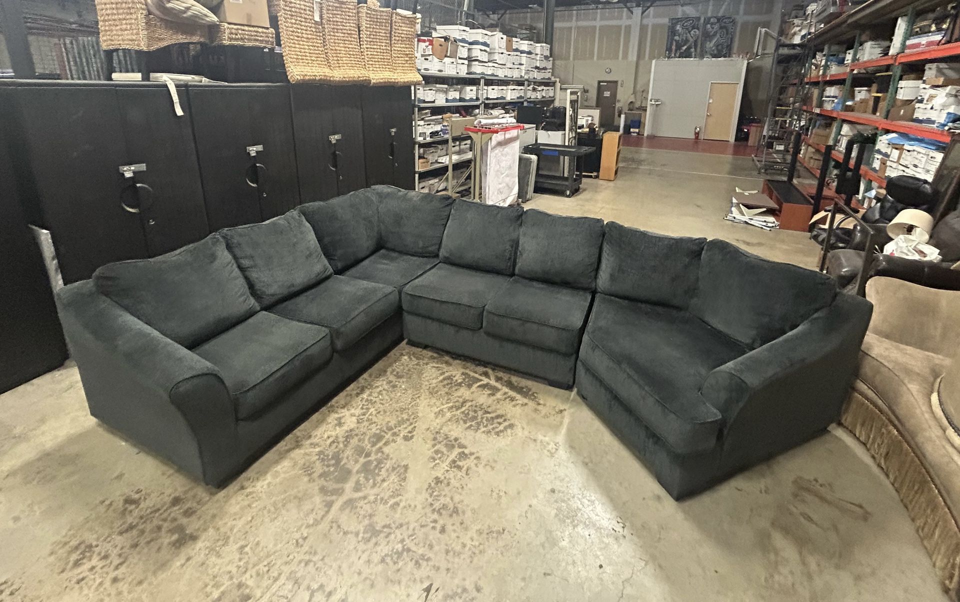 Large Dark Grey / Blue Modular Sectional Couch - Excellent Condition!