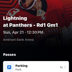 Parking Pass Playoff - Panthers Vs Tampa 