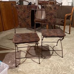 Hammered Metal Folding Chairs