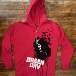 Vintage 2009 Men’s Green Day 21 Century Tour Zip Up Hoodie Size Men’s Large 