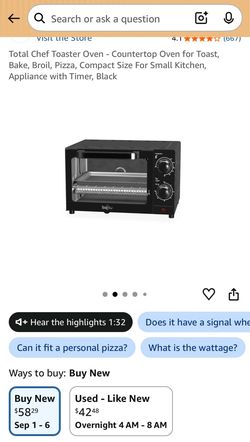 Total Chef Toaster Oven