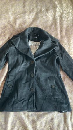 black Calvin Klein women’s wool-blend peacoat
