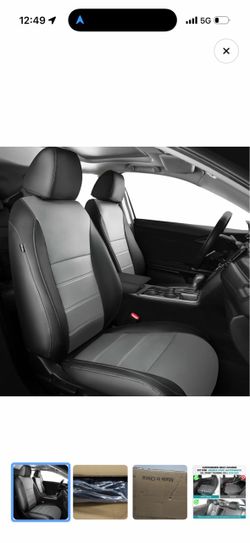 Premium Faux Leather Seat Covers for Honda Civic Hatchback (2016-2021) – Black/Grey