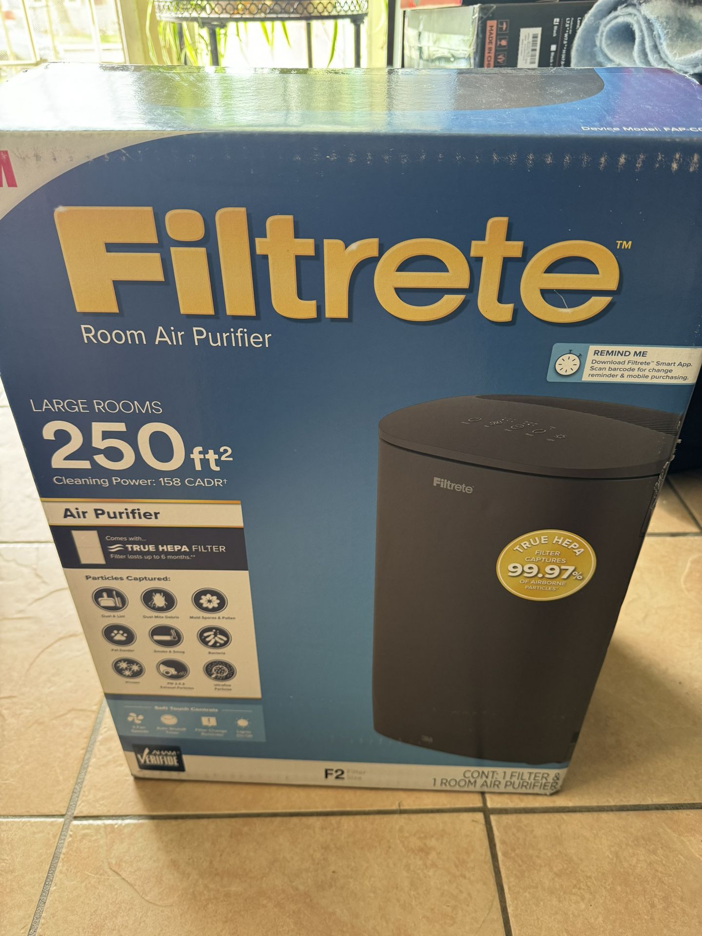Filtrete True HEPA Large Room Air Purifier, 250 Sq. Ft. Coverage