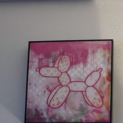 Balloon Dog Abstract  Glass 15 x 15