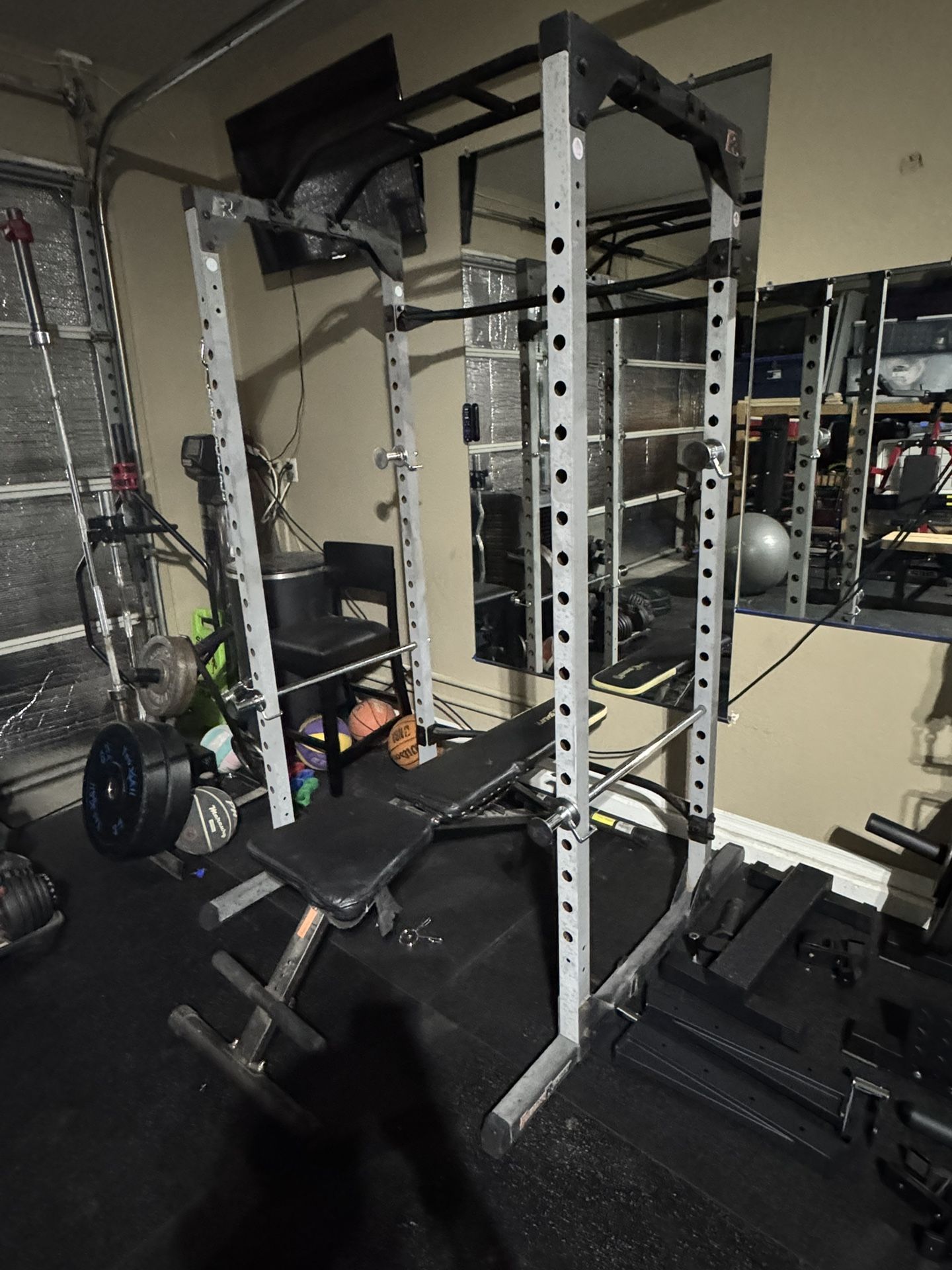 Squat Rack Bench And Barbell
