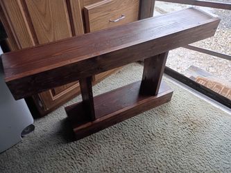 Rustic Dark Stained Wood Console Table