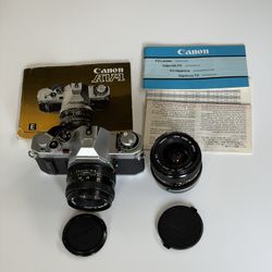 Canon AV-1 SLR 35mm Film Camera 50mm f/1.8 And 28mm 2.8 Lenses