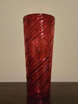 Starbucks Iridescent Red Swirl Stripe Tumbler (24oz)