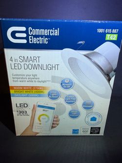 Commercial Electric T42 4 in. Matte White Recessed LED Smart Downlight