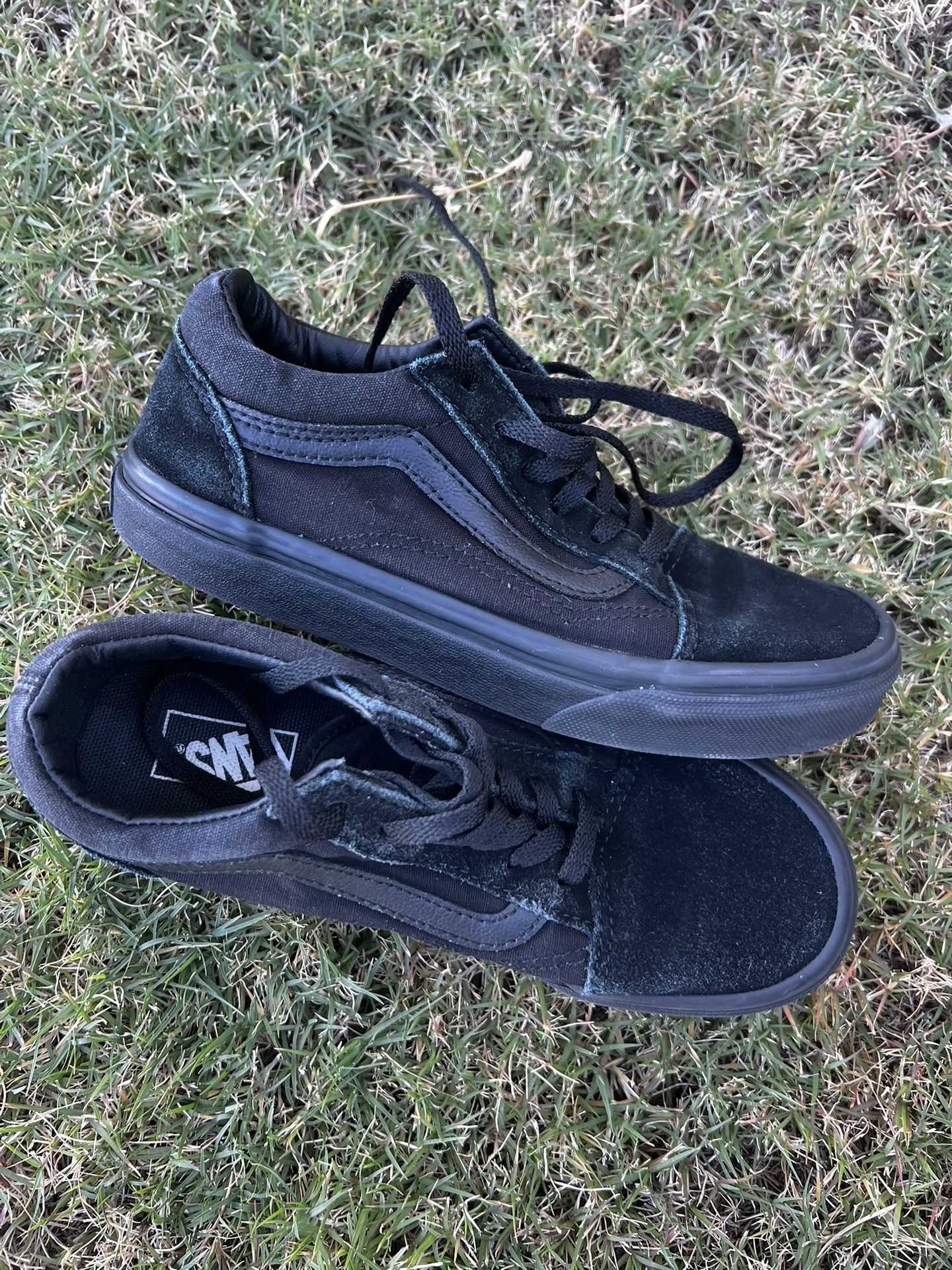 All Black Boys Size 3 Vans !