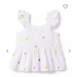 Girls Janie & Jack Pineapple Ruffle Top New Size 12