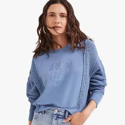 Desigual “Love Life” sweater size M 100% cotton