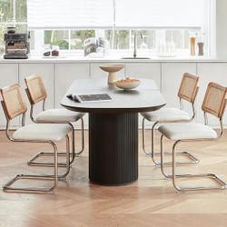 White Rattan Dining Chairs 