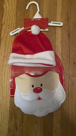 New Santa Hat & Bib Set