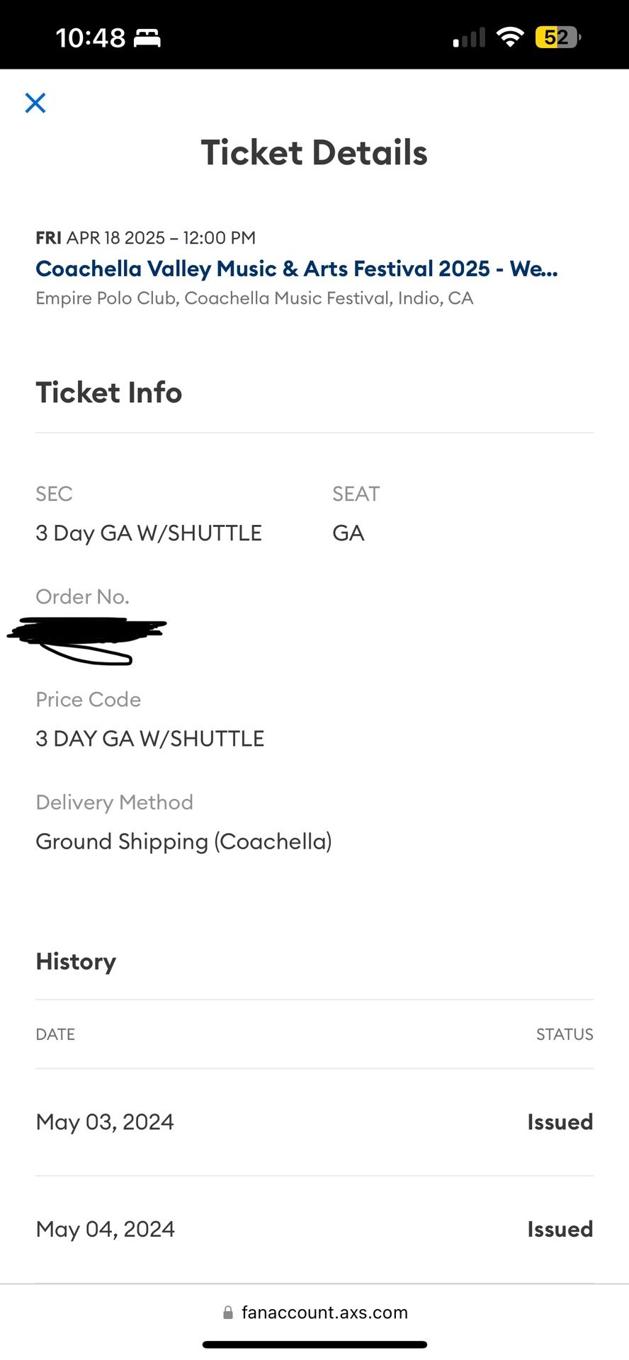 Coachella 2025 Weekend 2 Ticket With Shuttle Pass