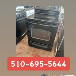 Ge Glass Top Electric Stove Black Color Used
