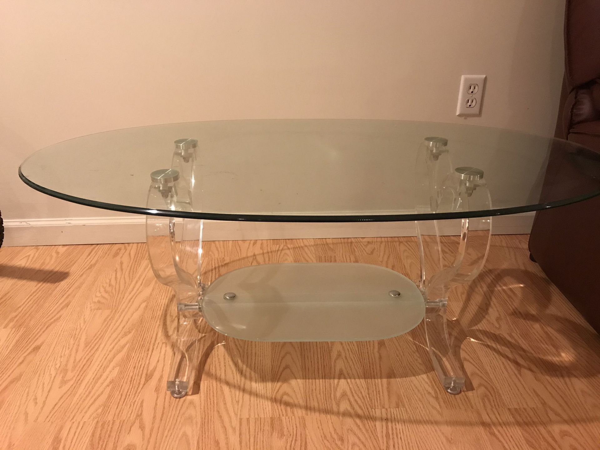 Glass coffee table