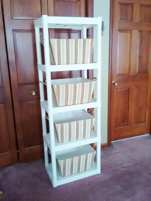 shelves with baskets