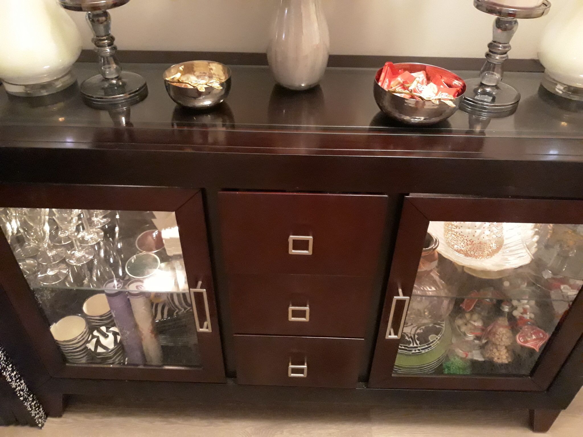 Buffet Cabinet, Lighted Credenza By Sofia Vagara Collection