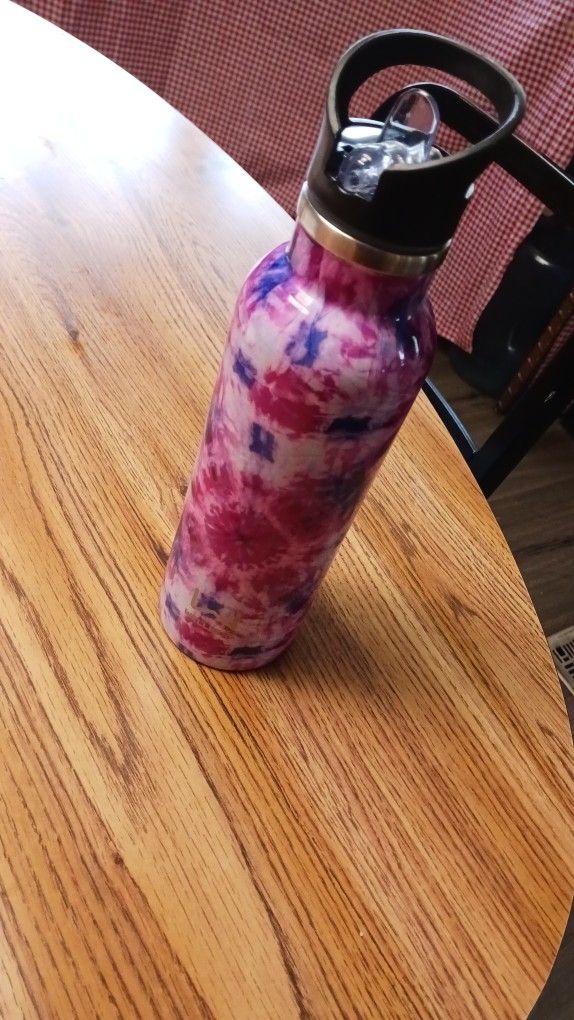 Girly Pink An Purple Tie dye Wellness Straw Tumbler