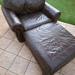 Oversized Leather Chair And Ottoman $250