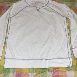 Eddie Bauer White And Gray Sweat Shirt