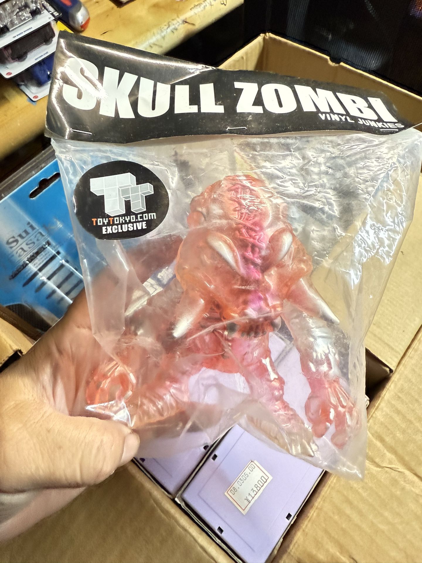 Anime Expo - 2007 Vinyl Junkies Toy Tokyo Skull Zombi Kaiju Figure Orange / Silver Sofubi New