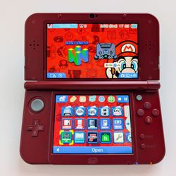 “New” Nintendo 3DS XL 128GB Top IPS SCREEN Red User-Friendly Retro DS