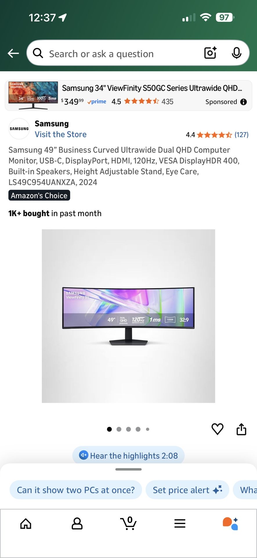 Samsung Viewfinity S9 49in