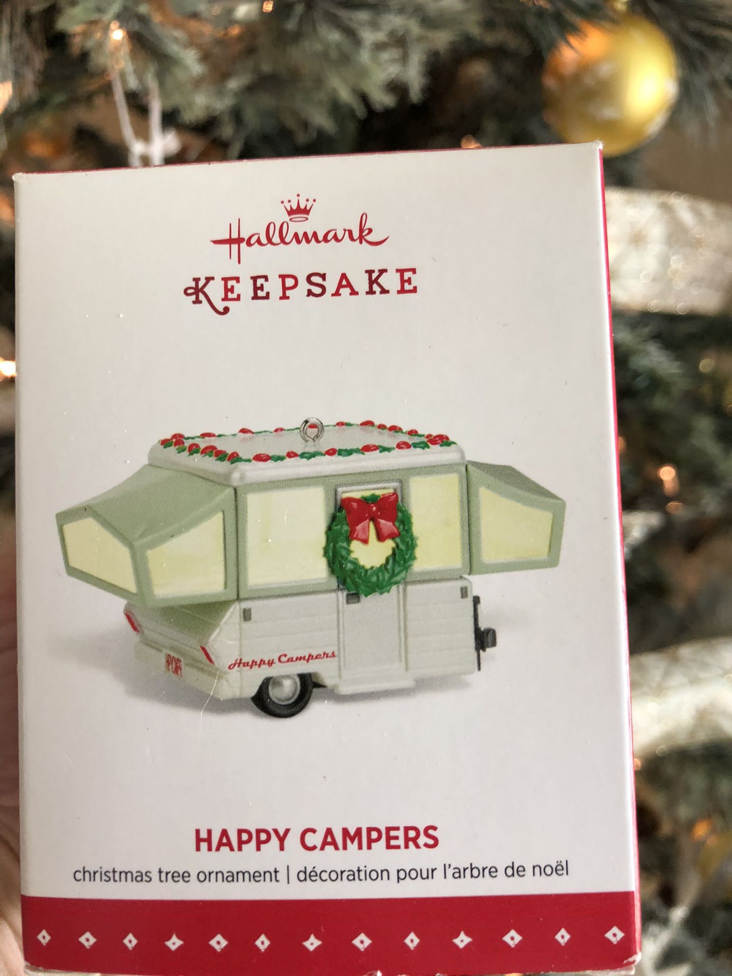 Hallmark keepsake tent trailer camping ornament