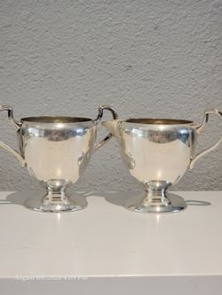 Vintage Benedict Silver-Plated Creamer and Sugar Bowl Set