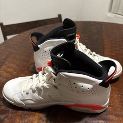 Nike Air Jordan 6 White Infrared Sz 11 Factory Laced 384664-123