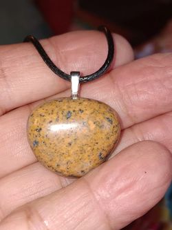 LEOPARD JASPER Heart shape pendant.