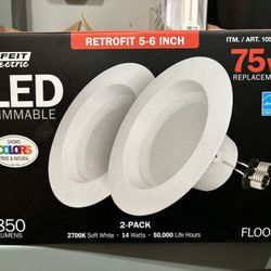 Recessed Lights. FEIT Electric. LED Dimmable. 75w Replacement